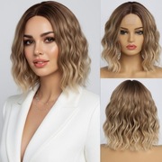 Krótka blond peruka ombre dla kobiet blond peruka brązowe odrosty