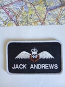 Naszywka imienna RAF na kombinezon, velcro