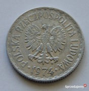 MONETA 1 ZŁ 1974 ROK ALUMINIUM PRL