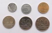 Przecena 60% Zestaw 6 monet z pierwszego roku RP z 1990 