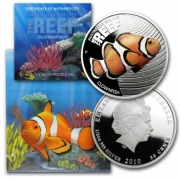 2010 Australia,CLOWN FISH, Australian Sea Life Silver Coin 50c,Etui,CoA