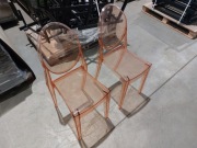 Krzesło Kartell Victoria Ghost Bursztynowe Para Włoski Design