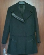 PINKO płaszcz r. S wełna skóra 