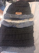 Komplet komin czapka futro