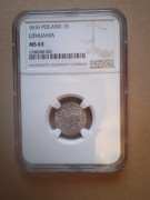 Moneta 1 szeląg 1626 NGC MS 63