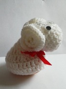 Koszulka na jajko, szydełkowy baranek, ozdoba do koszyczka