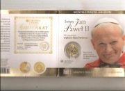 Papież Jan Paweł II,numizmat, 40 rocznica wyboru Jana Pawła II na Papieża