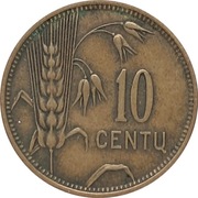 Litwa 10 centu 1925, KM#73
