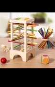Drewniana Gra Zręcznościowa  Kolorowe Patyczki kulki edukacyjna  dla dzieci