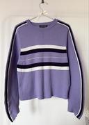 Sweter jesienny Primark liliowy L paski