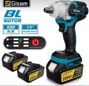 Klucz udarowy gisam 520 nm 2 baterie 