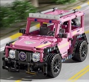 Prezent dla dziewczynki różowy Jeep Klocki kompatybilne z Lego Technic