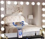 Lustro stojące  prostokątne z LED i Bluetooth 800 x 580 mm