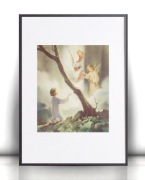 święty obrazek retro A4, Jezus anioł i dziecko obrazek vintage plakat