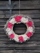 Wianek z suszonych kwiatów i zbóż | dekoracja ścienna | 40 cm | handmade