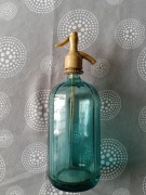 Stary syfon szklany vintage, ozdoba, dekoracja PRL