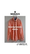 Morris Stockholm męska koszula w kratkę 43 XL pomarańczowo biała 