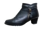 Czarne skórzane botki buty damskie SKÓRA naturalna 37 Lampert obcas