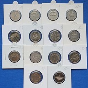 Łotwa 1 łat okolicznościowe - zestaw 14 monet ładne