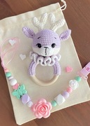 Zestaw: grzechotka + zawieszka na smoczek 