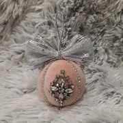 * 6 cm * Pudrowy róż * Bombka welurowa - 32 kolory