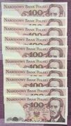 Zestaw 100 zł X 10 szt seria TN 50-59