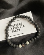 Bransoletka z lawy i hematytem