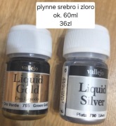 Farba metaliczna srebro i złoto Vallejo liquid silver gold do dekoracji