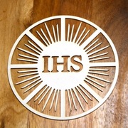 dekor kartka decoupage koło IHS Komunia Św. 10 szt