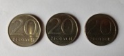 20 zł złotych, 1986 r., 3 sztuki, PRL. (z12)