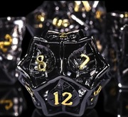Metalowe Kości RPG Czarny Liść