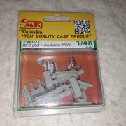 ŻYWICZNE FIGURKI PILOTA I MECHANIKA 1/48