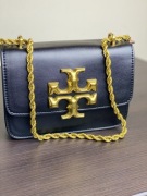 TORY BURCH Eleanor - torebka czarna skórzana na ramię
