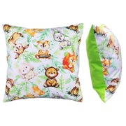 Poszewka 40x40 cm Borsuk osiołek miś sarenka zając Las - Bawełna