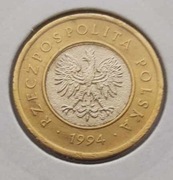 2 zł 1994 moneta mennicza "destrukt stempla "