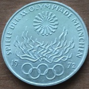 Niemcy 10 marek, 1972 r Igrzyska Olimpijskie, - Płomień