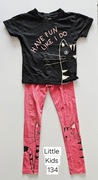 Komplet: koszulka / t-shirt + legginsy - rozm. 134 - kot