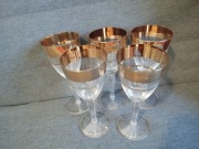 Kieliszki do wina nalewek mocno złocone bohemia 