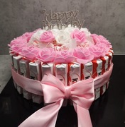 Słodki Box różowy torcik kinder. 