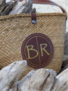     Torebka Koszyk na Lato Handmade z Afryki Boho Skórzany Pasek