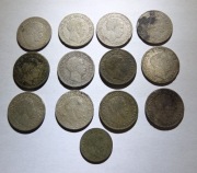 Zestaw srebrnych groszy pruskich (silber groschen) 13szt.