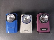 Trzy stare latarki z lat 80-tych 