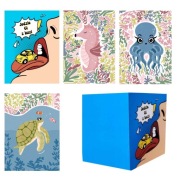 Kartka na życzenia - RÓŻNE WZORY / "Jedzie Ci z buzi"/konik/żółw/ośmiornica