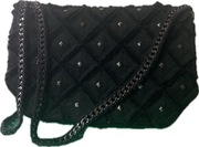 Torebka kopertowa ręczna robota czarna