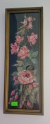 Obraz haftowany w ramie, kwiaty