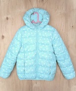 Dziewczęca kurtka ocieplana Sinsay 140 – miętowa w groszki
