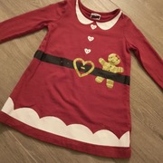 Sukienka świąteczna Mikołajka 86-92 cm