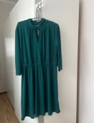 Zielona sukienka elegancka wizytowa butelkowa zieleń