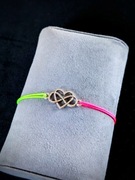 SREBRNA BRANSOLETKA SZNURKOWA Koniczyna