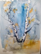 Brzozy, akwarela A4